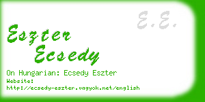 eszter ecsedy business card